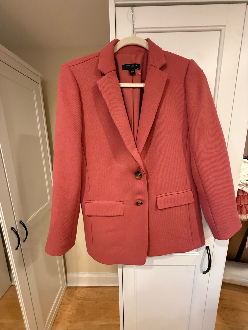Ann Taylor Coral-Pink Tailored Blazer
